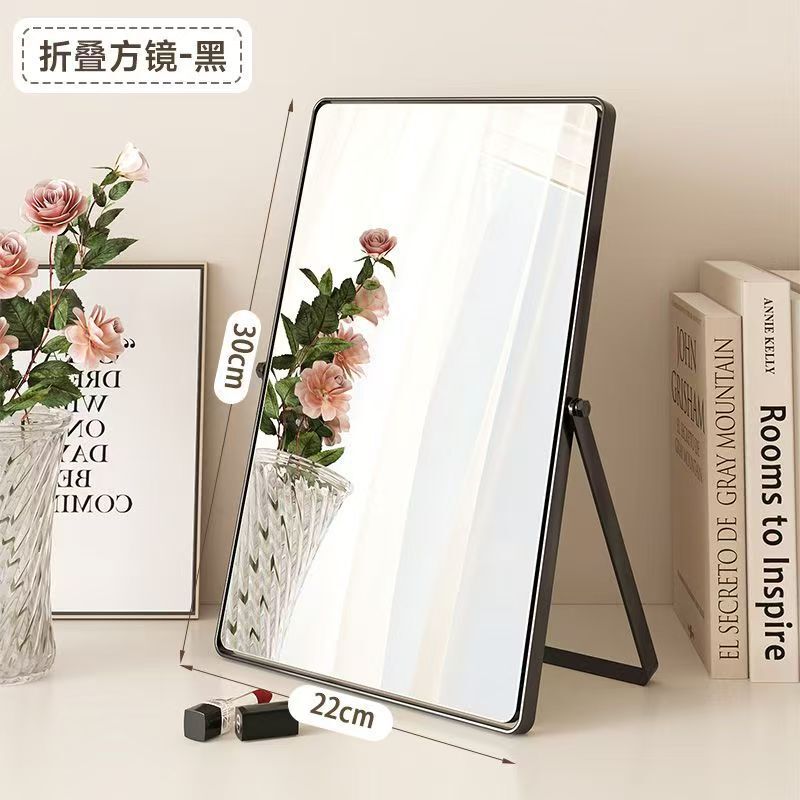 High Aesthetic Value Instagram-Style Bedroom Makeup Mirror, Large Square Iron Art Desktop Mirror, Vintage Iron Art Makeup Vanity Mirror, Cross-Border