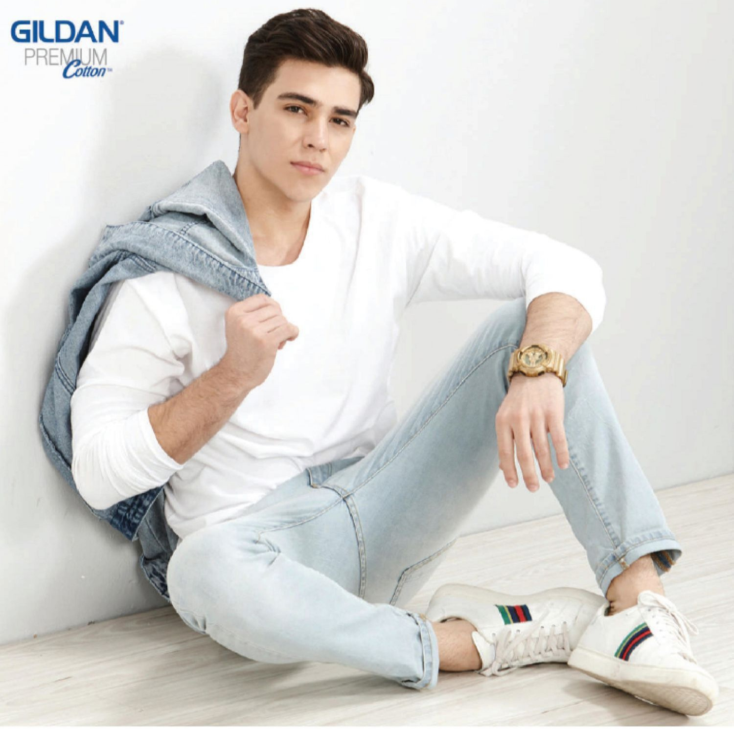 Gildan76400 gildan casual de manga larga Camiseta de algodón en blanco cuello redondo Camiseta publicidad camisa impresa logotipo