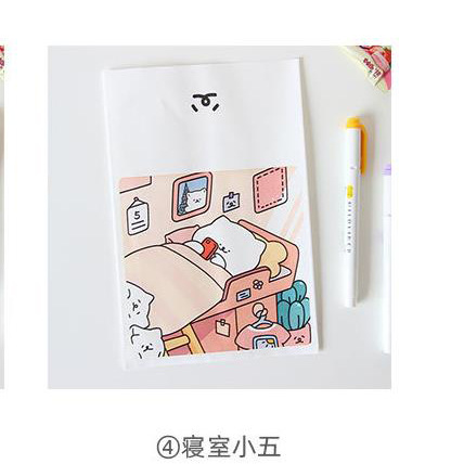 Flor de papel de tinta bolsa de almacenamiento de dibujos animados japonés pequeño cinco perro blanco oso mini bolsa de papel accesorios de decoración