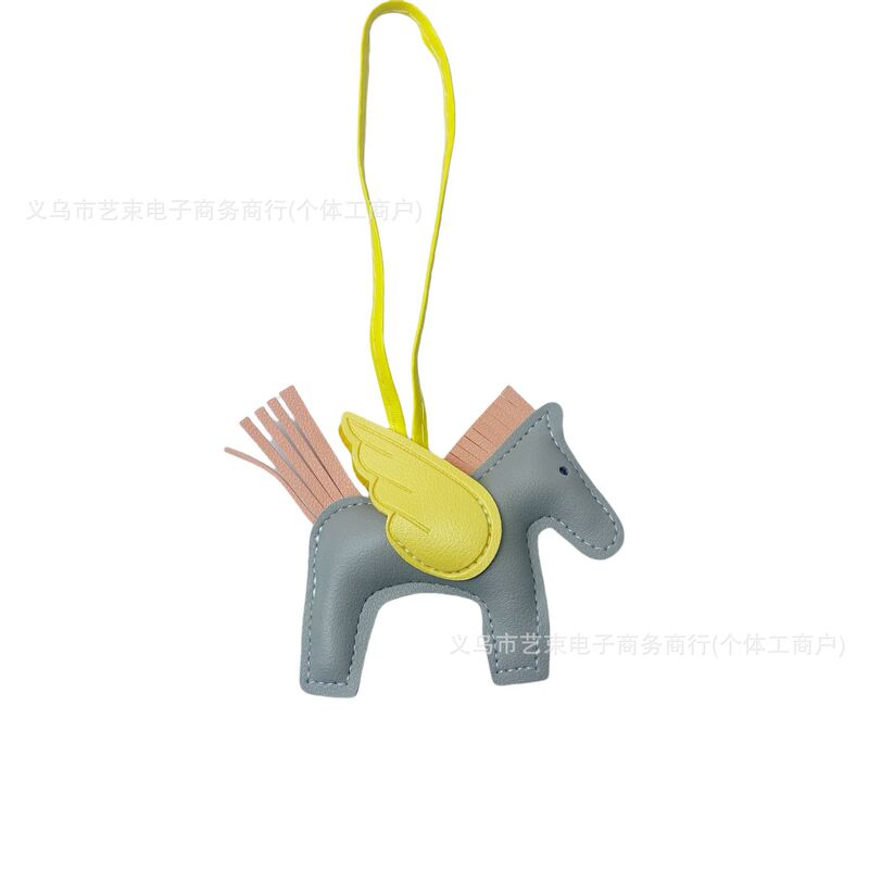 跨境热销小马挂件PU皮革包包挂饰汽车钥匙扣天使飞马包挂件小礼品|undefined