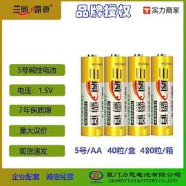 三圈霸道AA电池学校比赛指定2节遥控器鼠标用特强5号三圈碱性电池