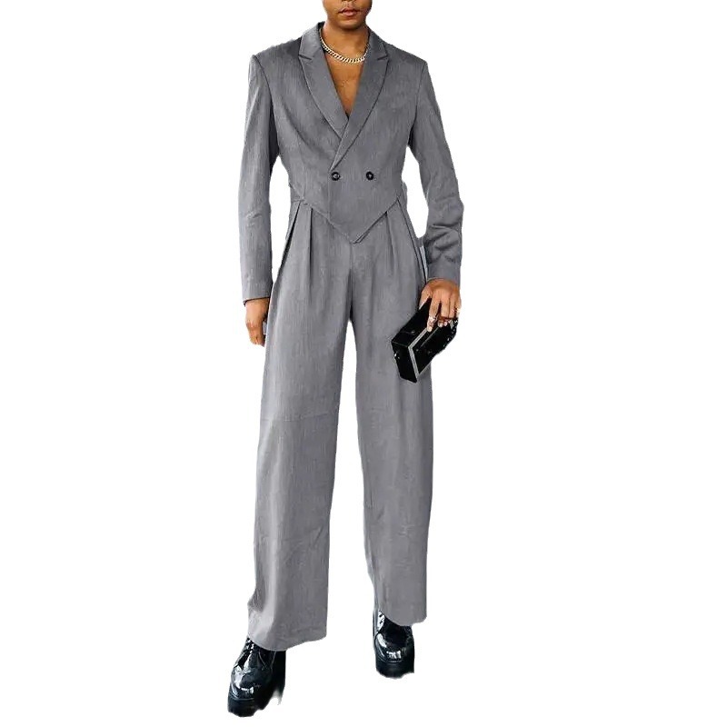 Otoño de los Hombres Nuevo suelta manga larga novedad pequeño traje Pantalones rectos conjunto de dos piezas traje casual de comercio exterior de los hombres