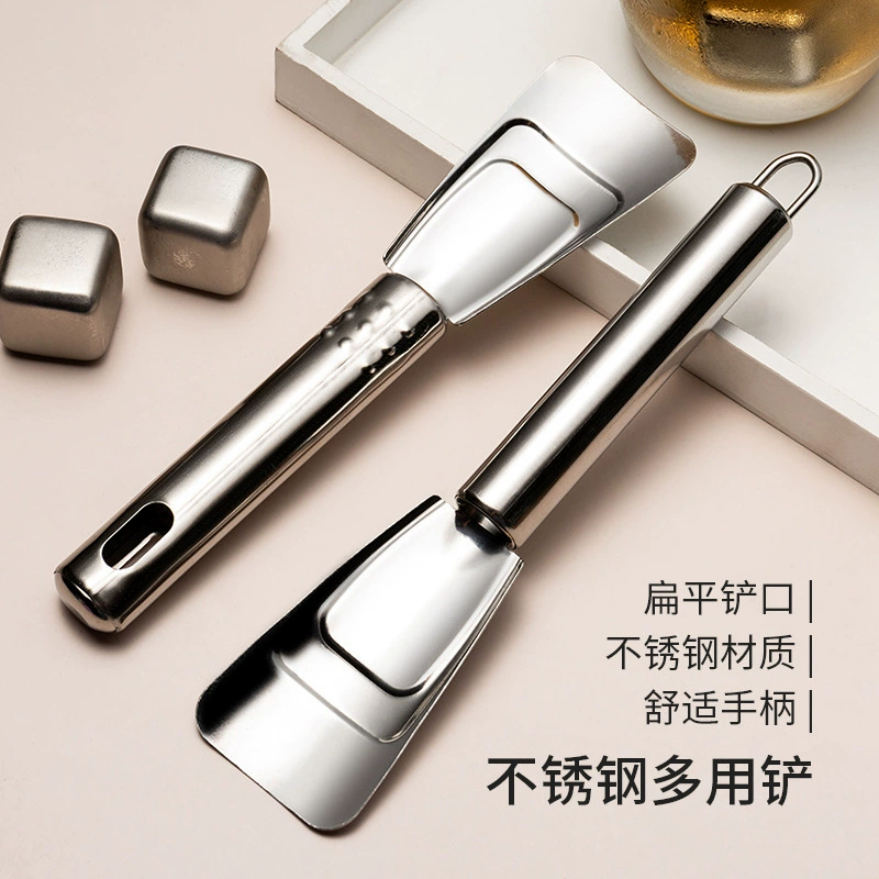 Скребок для льда из нержавеющей стали, скребок для мороженого, кухонный гаджет для вытяжки, для чистки холодильника, размораживания, утолщенный и прочный.