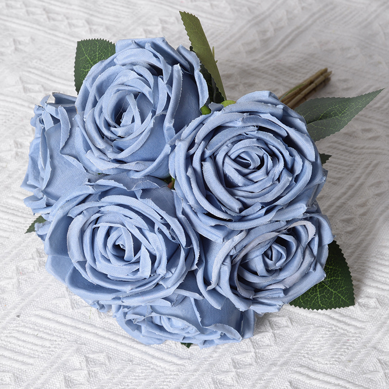 Rosa artificial 7-cabeza imperial concubina Rosa sosteniendo Flor de estilo europeo Flor de seda boda Hotel sala de estar decoración transfronteriza al por mayor