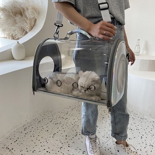 Cat Bag Transparent Outing Portable Bag Car Cat Breathable Space Capsule Pet Backpack Portable Crossbody Cat Cage