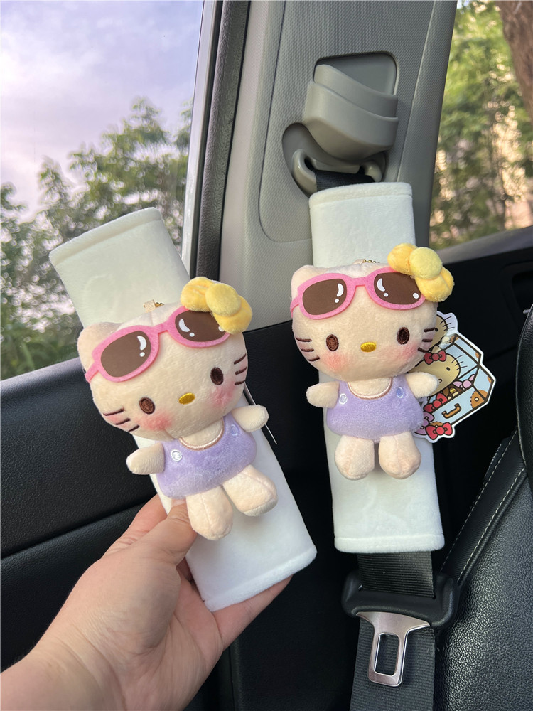 New Car Seat Belt Shoulder Cover Kate Cat Cute High-End Car Decorative Protective Cover Anti-Stranglehold Style