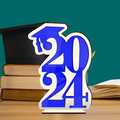 MZ389 Cross-border 2024 Graduation Season Wooden Stand Holiday Home Decor Wood Sign Graduation Party Desk Accent
