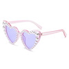 Sunglasses heart shaped from pearl, marine brand cute glasses heart-shaped, European style