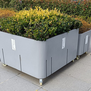 Hefei stainless steel outdoor flower box anti-corrosion Wood aluminum alloy Courtyard Shopping Mall Park swing fence partition flower stand factory