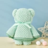 Pineapple Grid Bear Towel Light Green