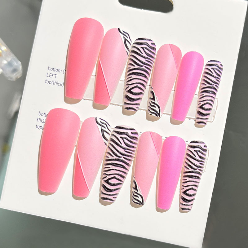 Nuevas uñas portátiles para adultos, uñas en relieve estéreo, parches de manicura, uñas postizas, uñas terminadas, uñas largas de ballet