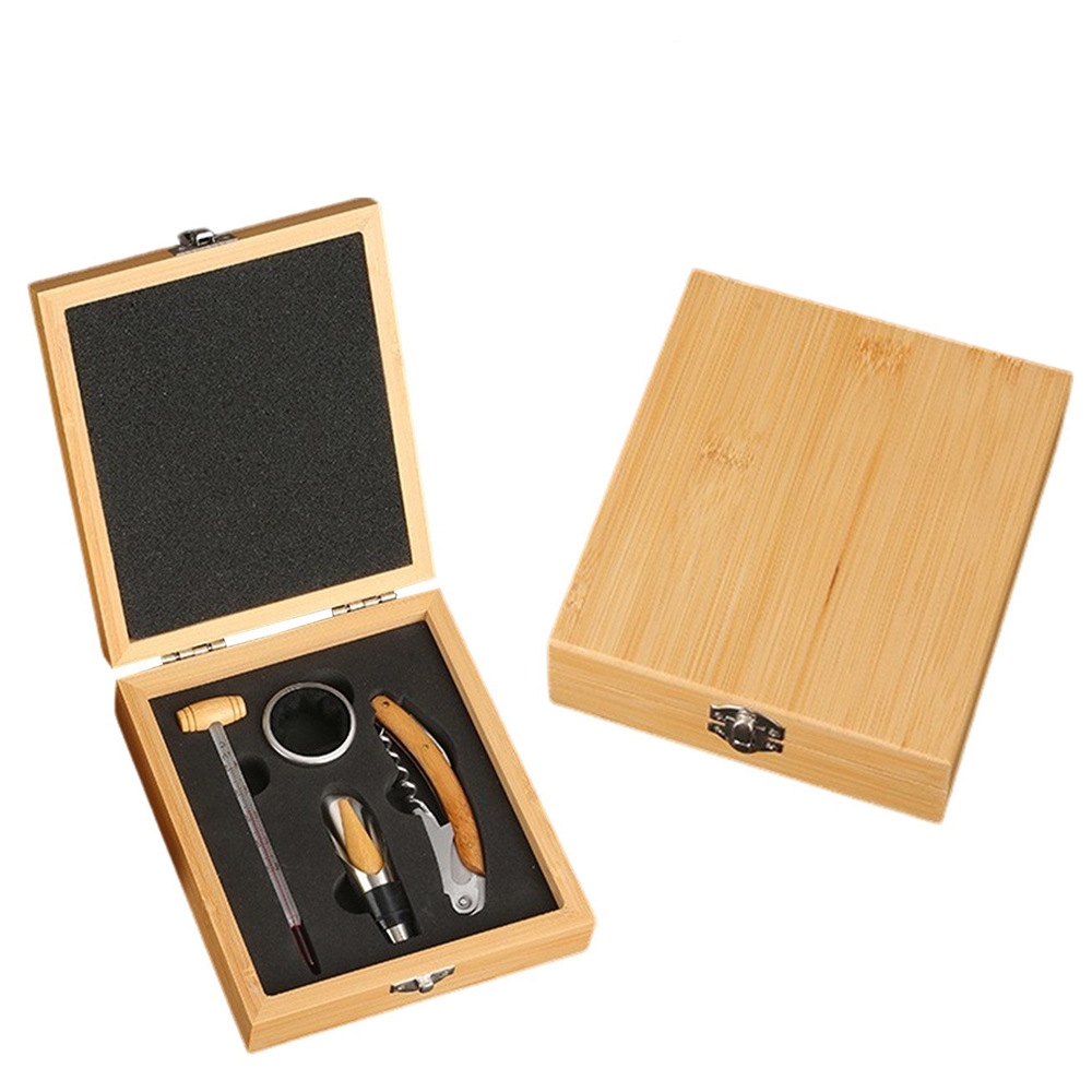 대나무(와인 푸어러 + 칼 + 온도계) + 와인 링