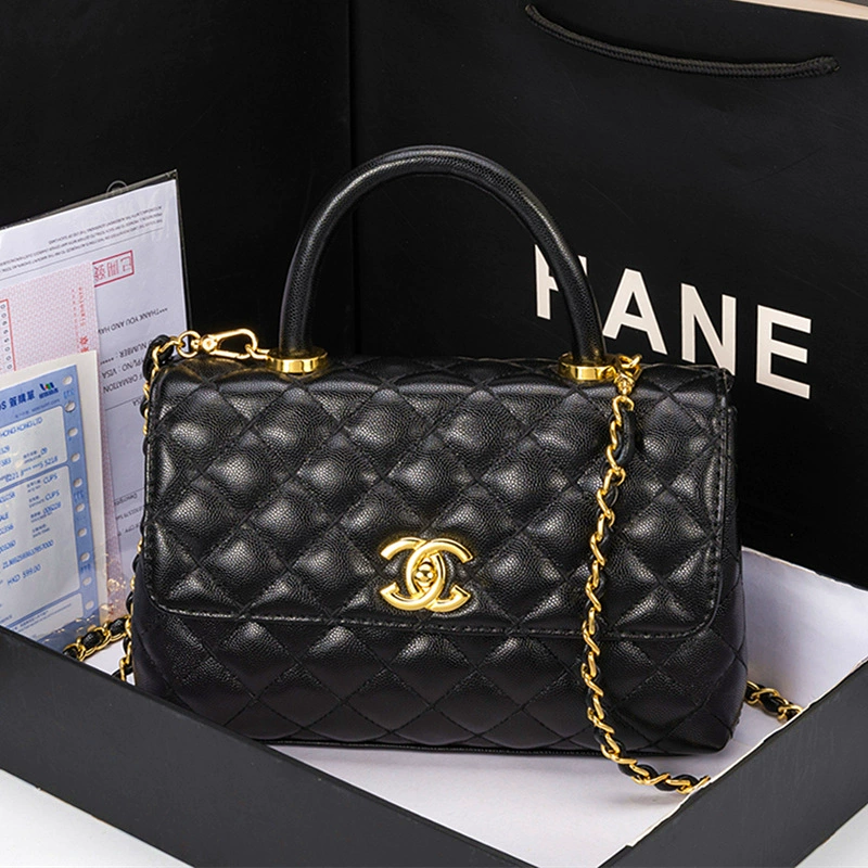 Сумка через плечо одно-ременная из натуральной кожи, стиль Chanel, цепочная сумка