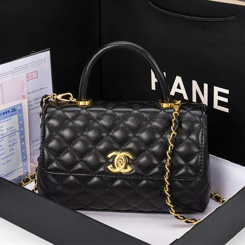 Сумка через плечо одно-ременная из натуральной кожи, стиль Chanel, цепочная сумка