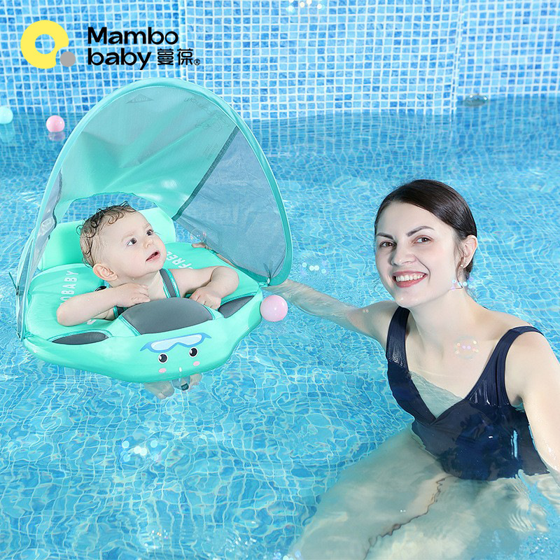 Manbao anillo de natación para bebés anillo de mentira inflable gratis 0-3 años de edad infantil Chaleco de protección solar al aire libre anillo para las axilas image 4