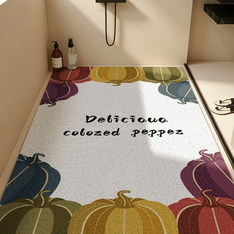 Modern Minimalist High-End Bathroom Floor Mats, Non-Slip and Stain-Resistant Silk Loop Foot Mats for the Shower Room, Stain-Resistant Foot Mats for the Bathroom