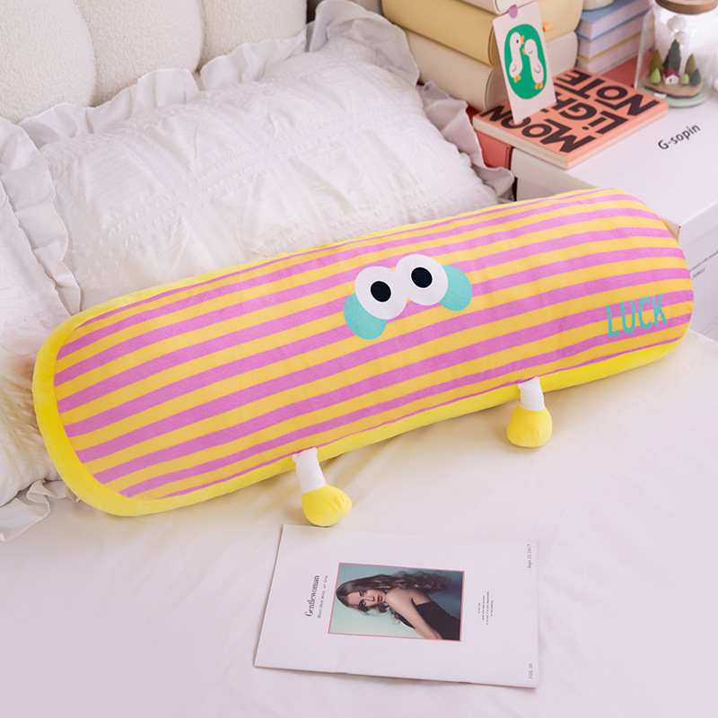 almohada de abrazo larga de alto valor facial rayas de dopamina súper lindas niñas dormir sofá sala de estar cumpleaños almohada de cabeza peluche