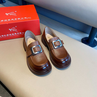 Cross-border Leather Loafers Women's Spring New Women's British-style Small Leather Shoes Slip-on Women's Shoes Chanel Style Single-layer Shoes