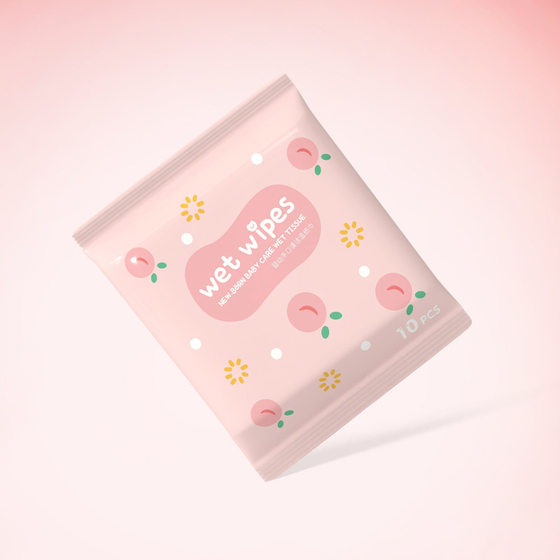Wet Wipes Baby Hand Mouth Special Small Bag Portable Carry-on Student Children's Wet Wipes Household Affordable Big Bag of 10 Pieces