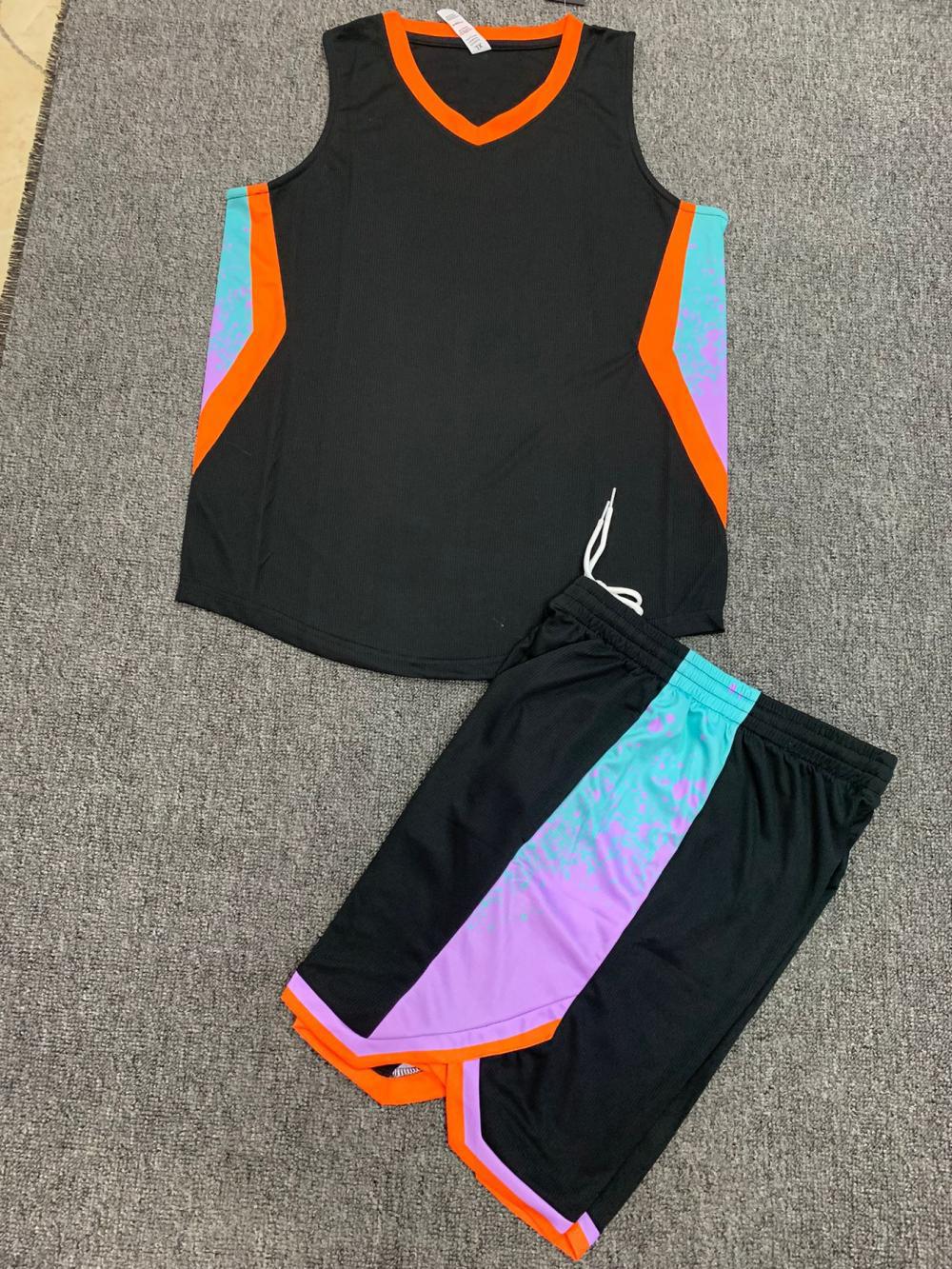 Juego de ropa de baloncesto masculino de verano compra de grupo de equipos de impresión de camiseta azul corporativa secado rápido LQ352