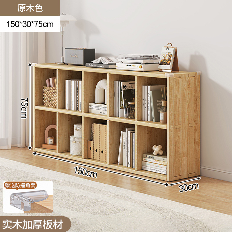 Estantería de madera maciza estante piso montado en la pared combinación celosía gabinete sala de estar de almacenamiento de pino estantería hogar corto