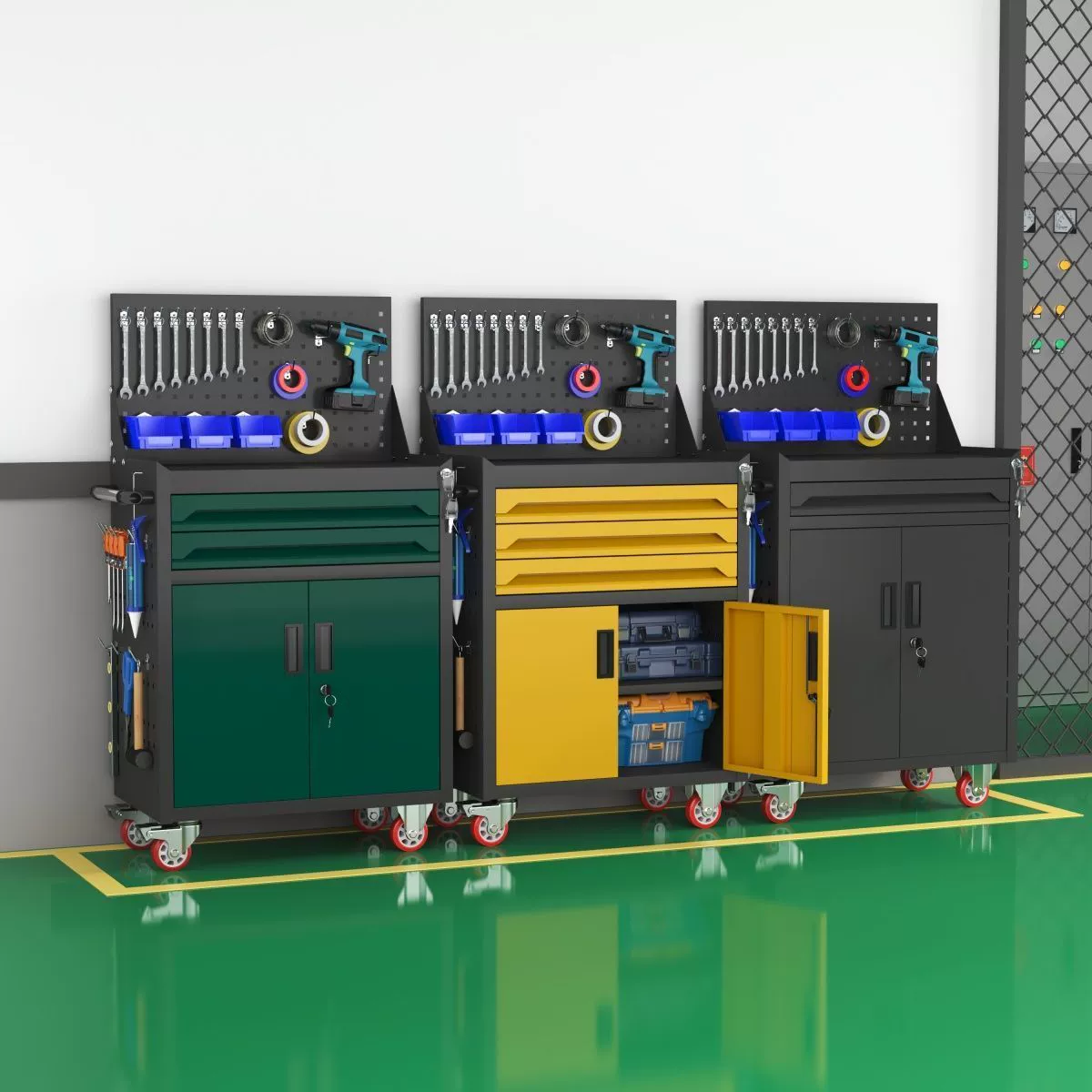 Многофункциональный мобильный тяжелый инструментальный шкаф-тумба с выдвижными ящиками для авторемонта, ремонтный ящик, верстак