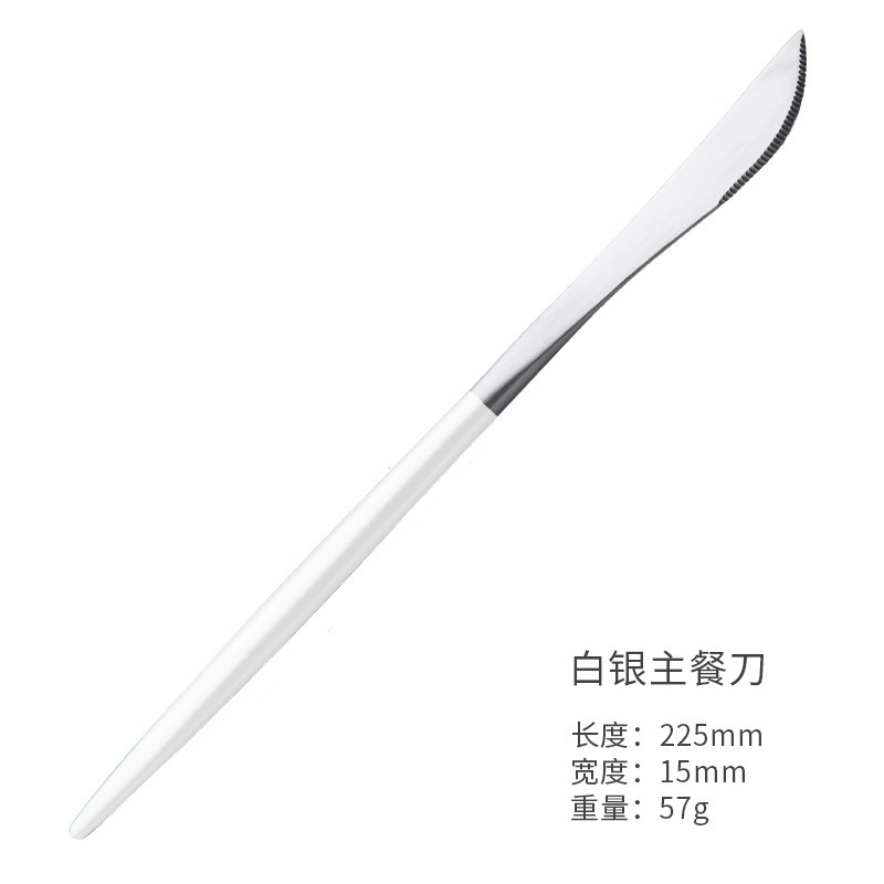 304 de acero inoxidable vajilla portuguesa cuchillo, tenedor y cuchara de cuatro piezas chapada en oro cuchara Nordic comida occidental traje de filete de oro negro