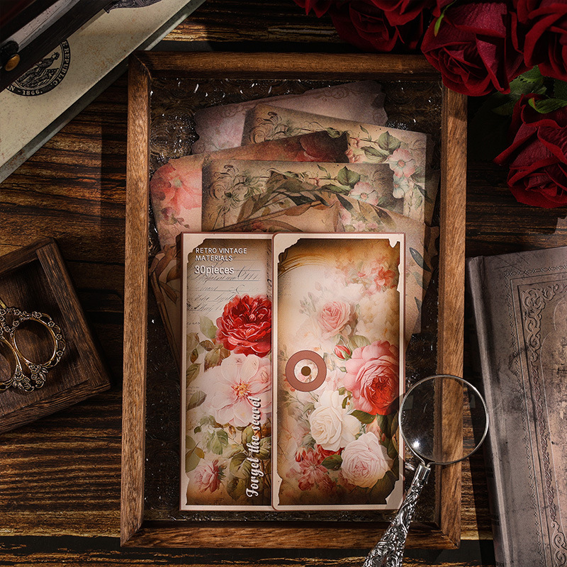 Olvídate de Flower Valley Journal material papel retro no pegajoso mensaje notas memorándum diario base papel DIY material libro