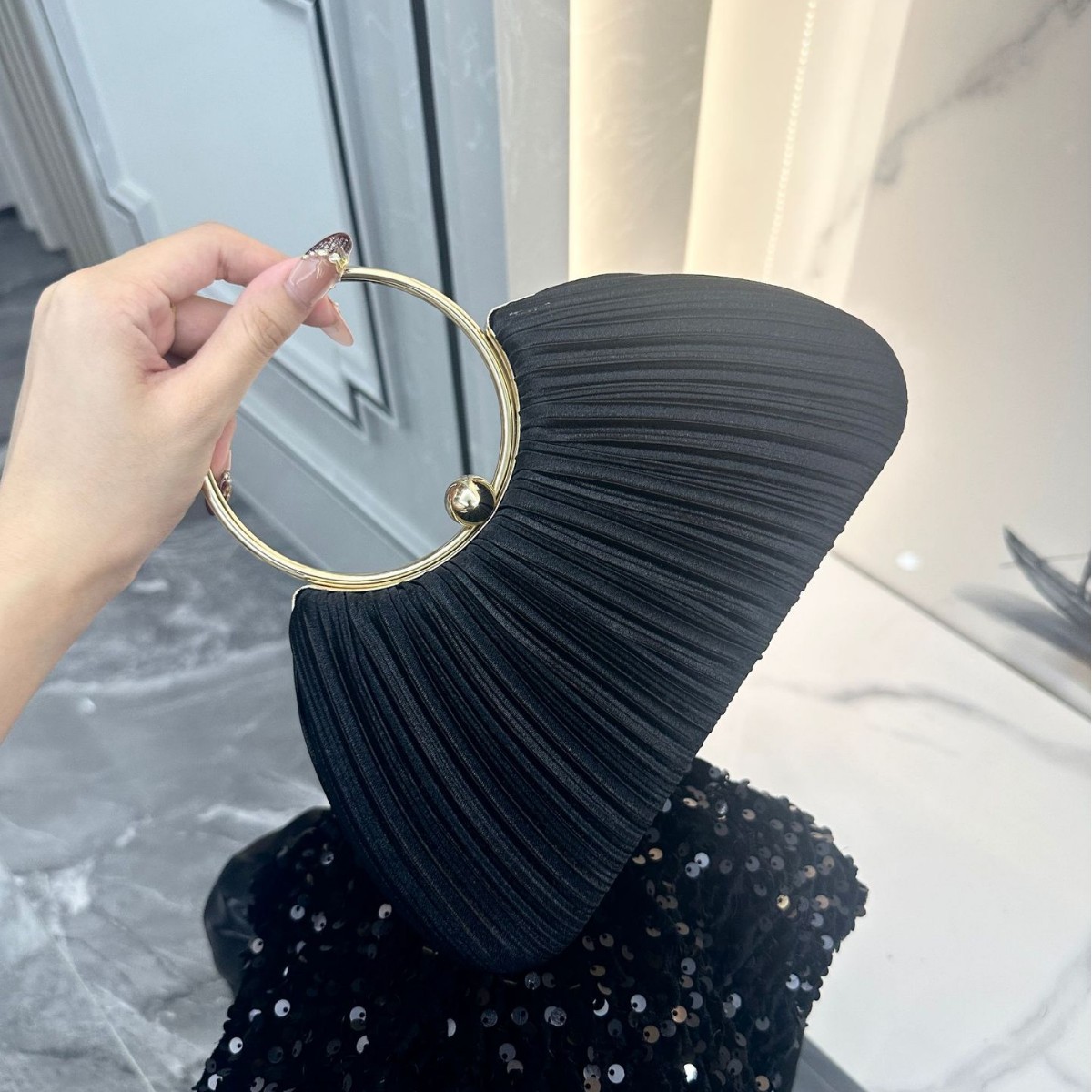 Borsetta da sera plissettata da donna clutch elegante da festa_voghion.com