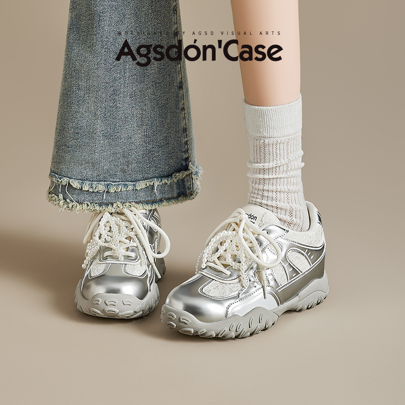 Augustion Ballet alemán zapatos de entrenamiento femenino 2025 nuevo estilo verano suela gruesa zapatos altos Forrest zapatos deportivos blancos casuales