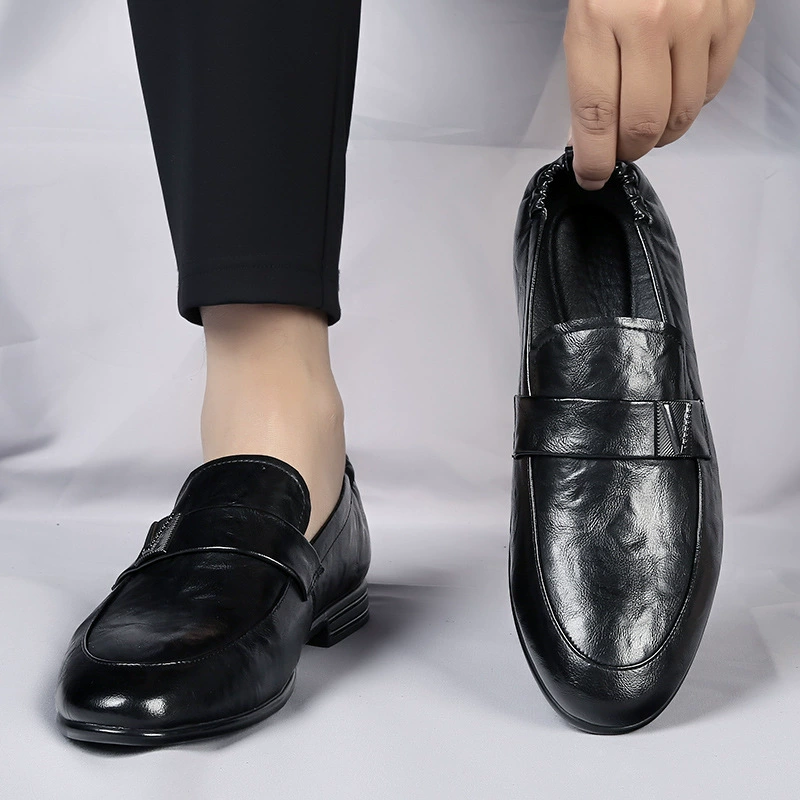 Elite classic suit for leather shoes, wedding shoes for black leather for leisure, soft sole, Korean style