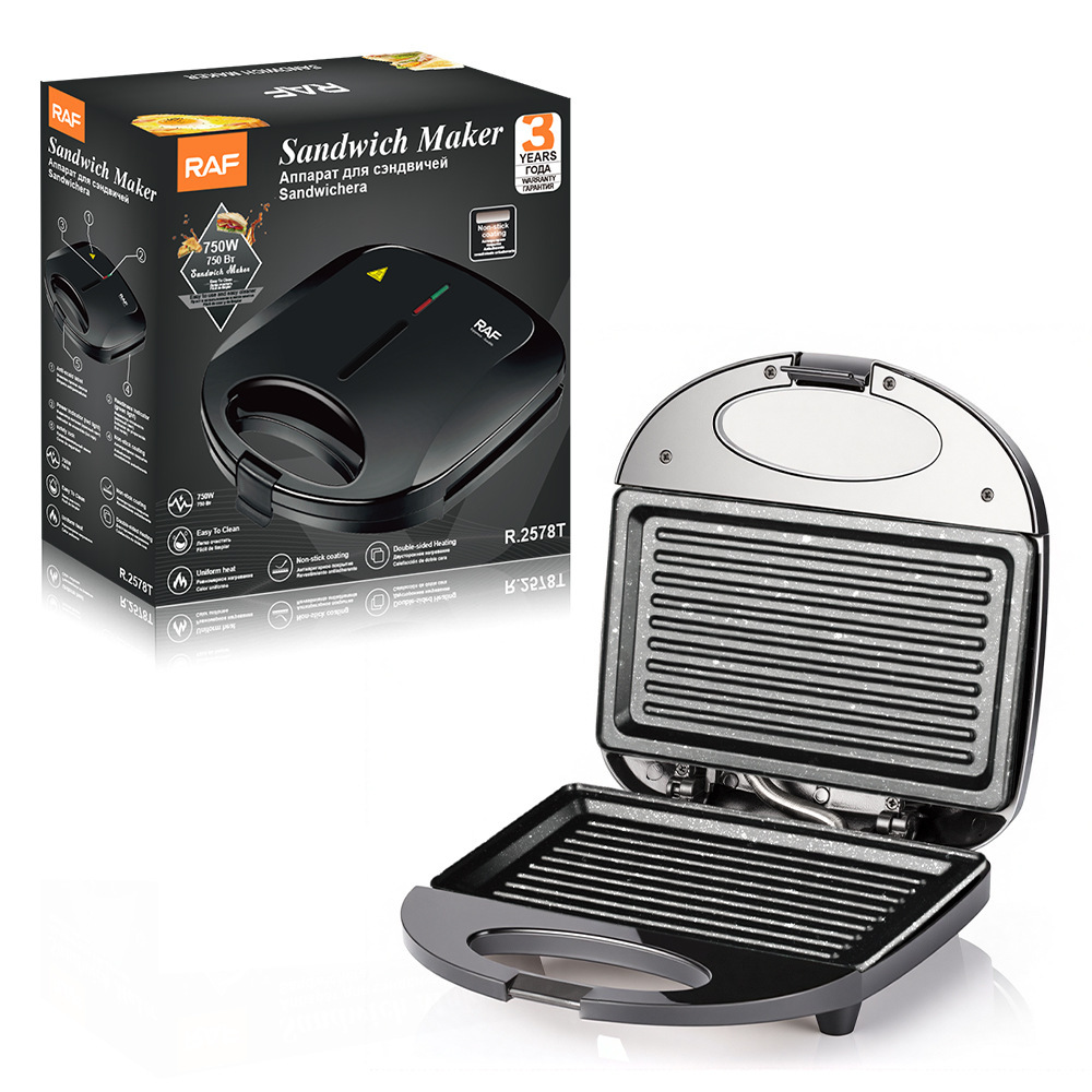 RAF europeo, máquina de desayuno de doble cara para el hogar transfronterizo, máquina de pastel a rayas, máquina de tres platos, multifunción para el hogar