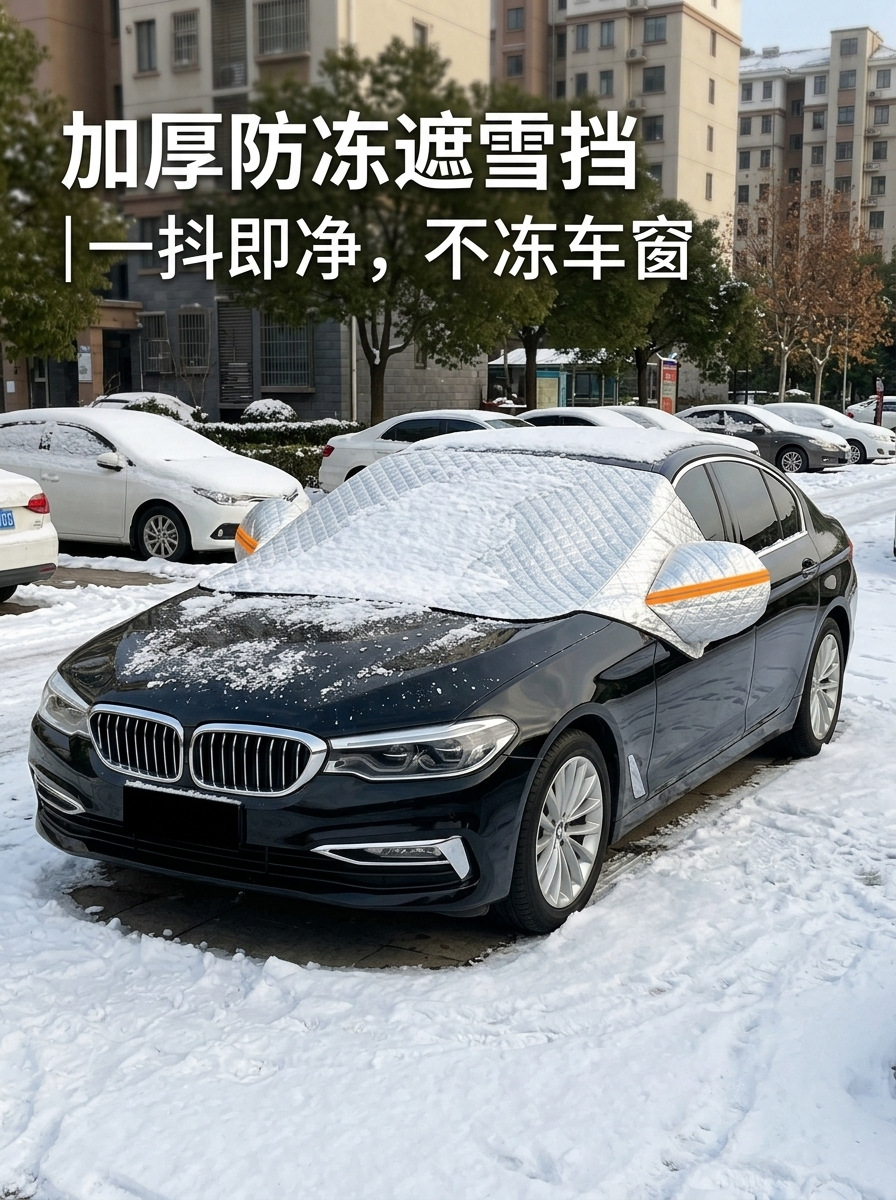 Half car cover for winter, car snow shield for front windshield, anti-freeze cover, thickened snow cover, frost and snow protection