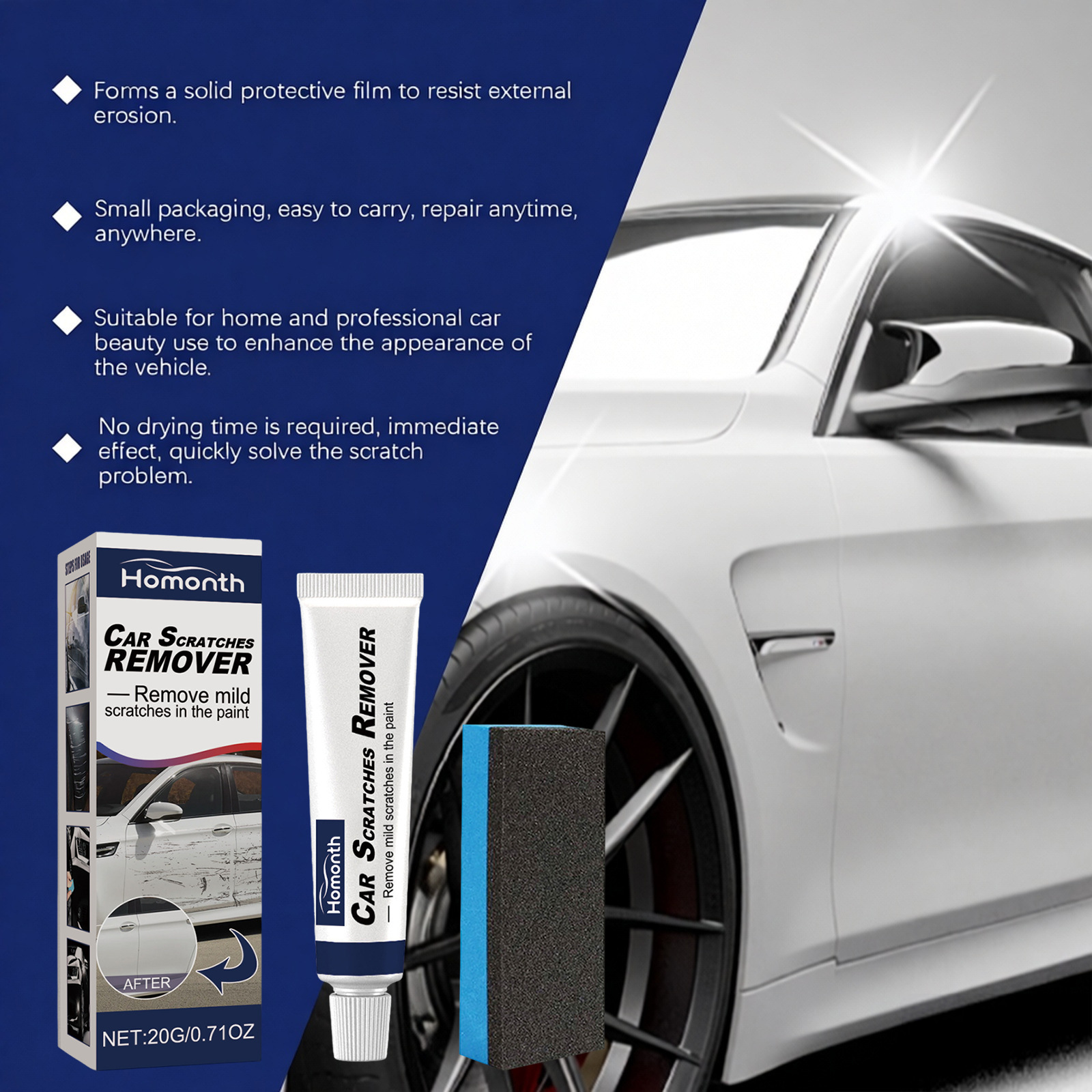 Car Scratch Care Agent, Scratch Removal Abrasive, Paint Surface Car Polishing Wax, Car Scratch and Scuff Care