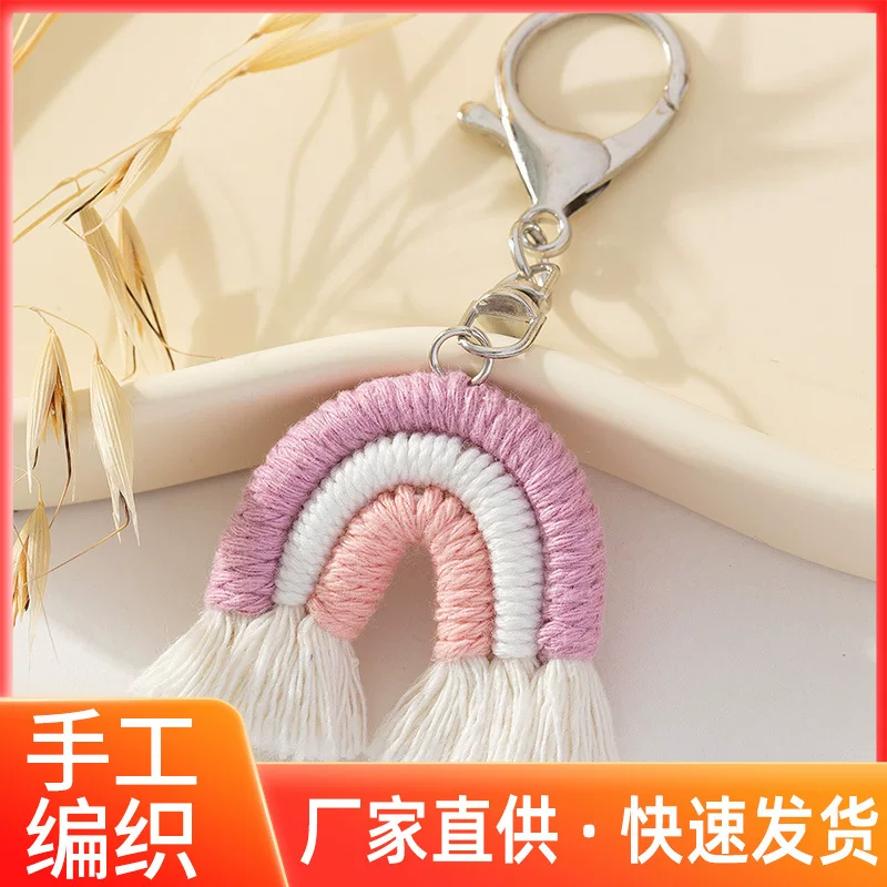 Fuchsia rainbow woven pendant, wall backpack, pack, factory direct supply