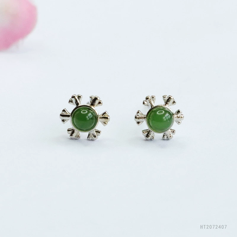 Yuyu S925 серебряные иглы натуральные серьги из нефрита Hetian яшма ушной крючок нефрит Фабрика оптовая продажа поколение HT2072407