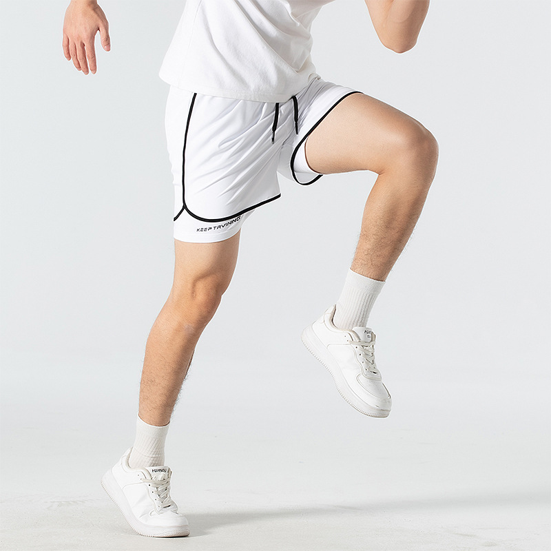 Vacaciones de verano de dos pantalones de entrenamiento deportivo masculino pantalones de entrenamiento de maratón de atletismo de secado rápido pantalones de playa transpirables casuales