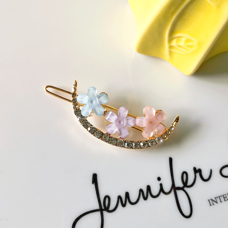 Hair Clip Hair Accessories Type 1 Piece Quantity Fashion Women'S Plumeria Rhinestone Plating Hair Clip