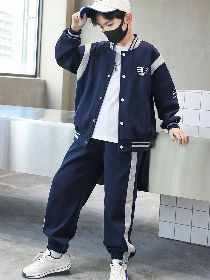 Children's Clothing Boys' Suit Spring and Autumn 2026 New Style for Older Children, Stylish Internet Celebrity Children's Autumn Casual Two-Piece Set Trendy