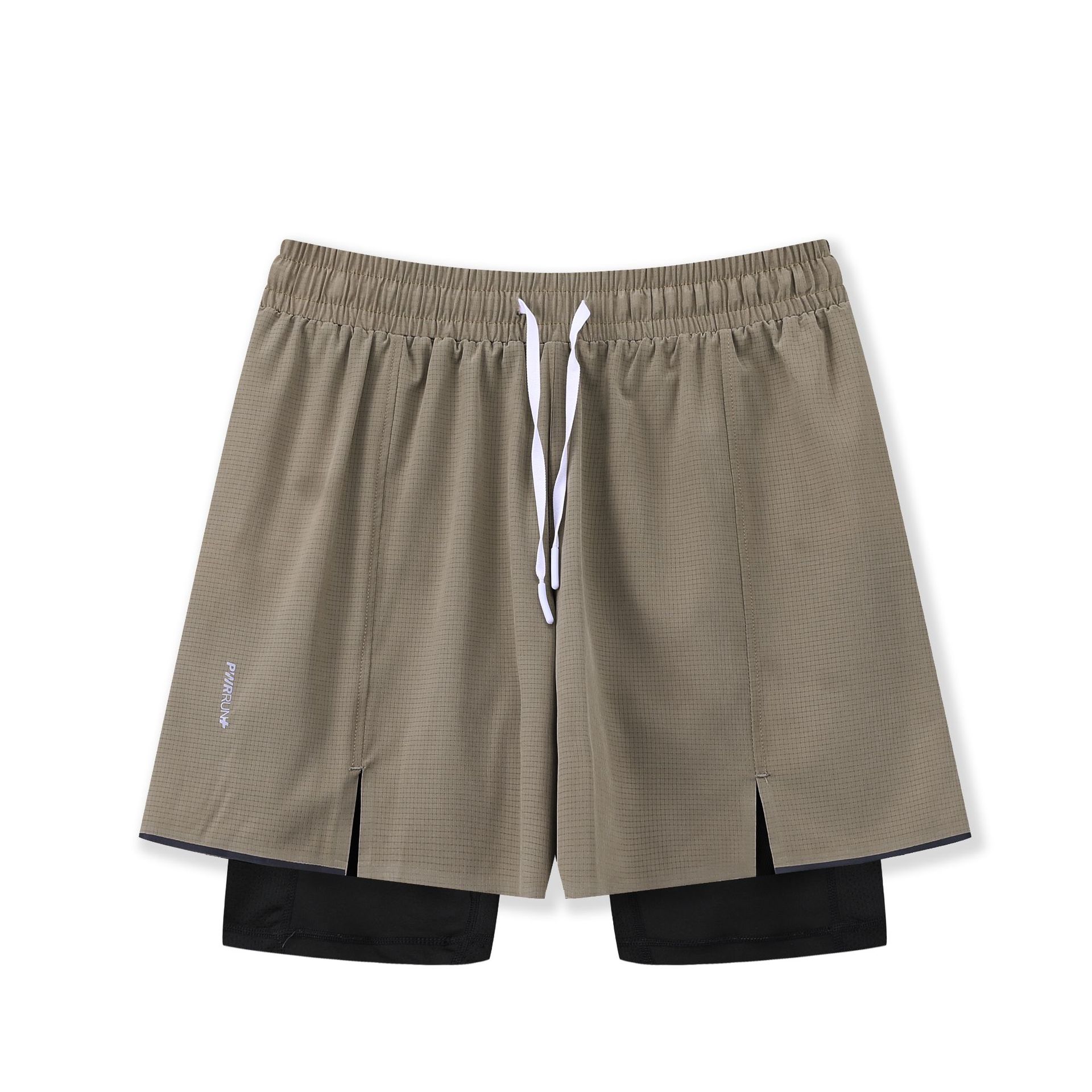 Nuevos pantalones cortos deportivos casuales de dos piezas para hombres Pantalones deportivos de baloncesto de secado rápido transpirables correr ropa de entrenamiento pantalones cortos