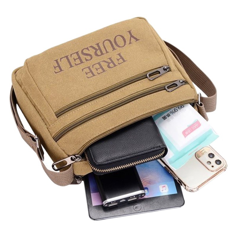 Canvas Crossbody Men's Bag Work Commuter Backpack Men's Summer New Products Wholesale Trendy Bag Men's Satchel Fashion Retro Bag