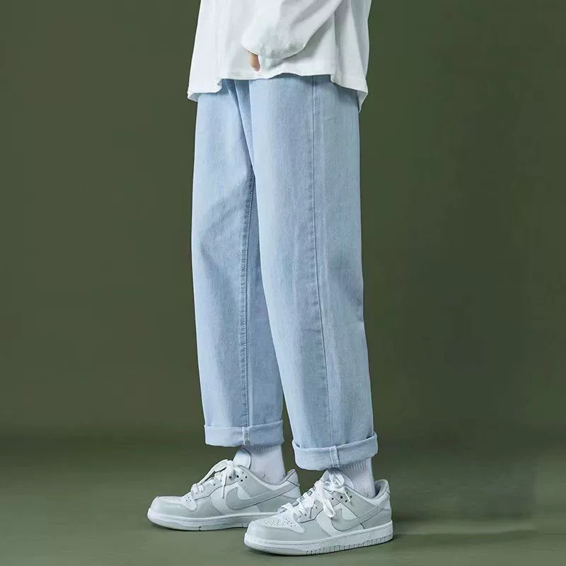 Чао бренд жареные уличные джинсы мужские осенние новые американские ретро повседневные стирки свободные студенческие дикие прямые брюки