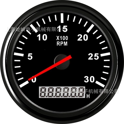 automobile instrument Boat Modification, 0-6000Rpm, 1-300 - black-frame-black-bottom-0-3000rpm