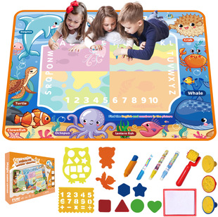 Cross-border New Children's Water Canvas Graffiti Magic Children's Painting Pad Writing Pad Recycling Clear Water Use Color Painting Blanket