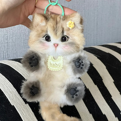 ツイストスティック子猫かわいいぬいぐるみ素材パッケージ手作り完成品ギフトバッグペンダント女の子用