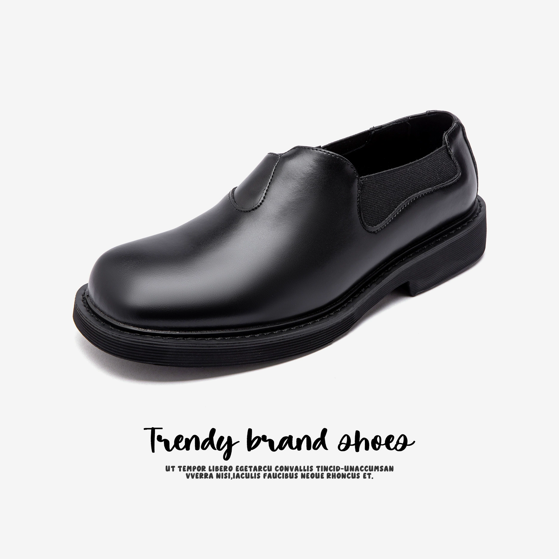 Мужская обувь 2025 новый бизнес повседневная кожаная обувь Lefu обувь одна педаль Британская черная квадратная голова дерби обувь мужская 081