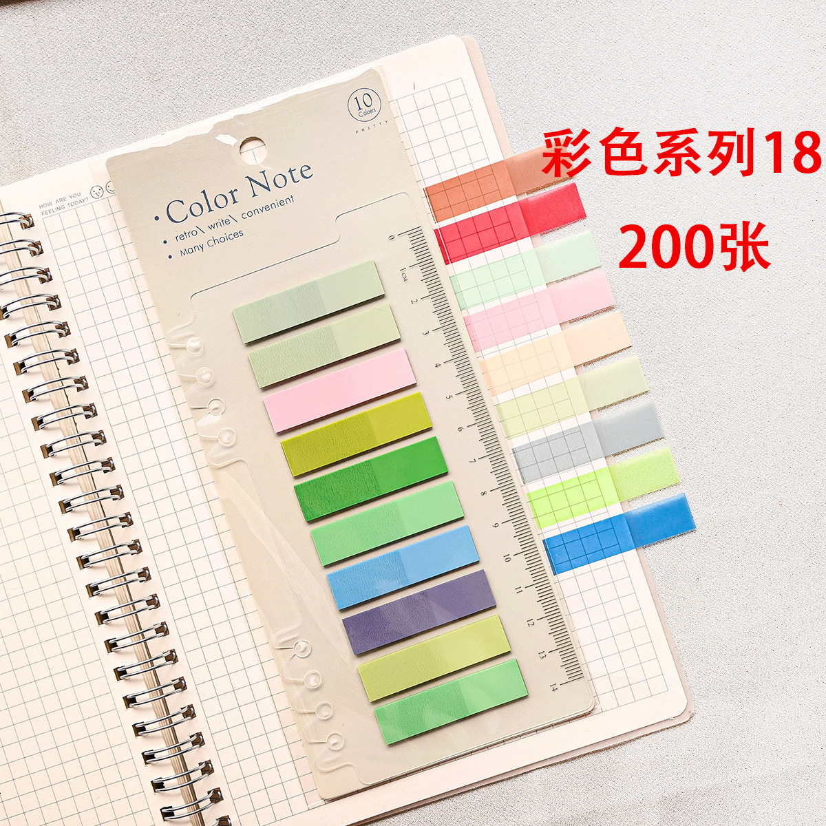 Fabricantes al por mayor PET 10 colores 200 etiquetas de índice transparentes para estudiantes de lectura etiqueta de oficina pegatinas impermeables