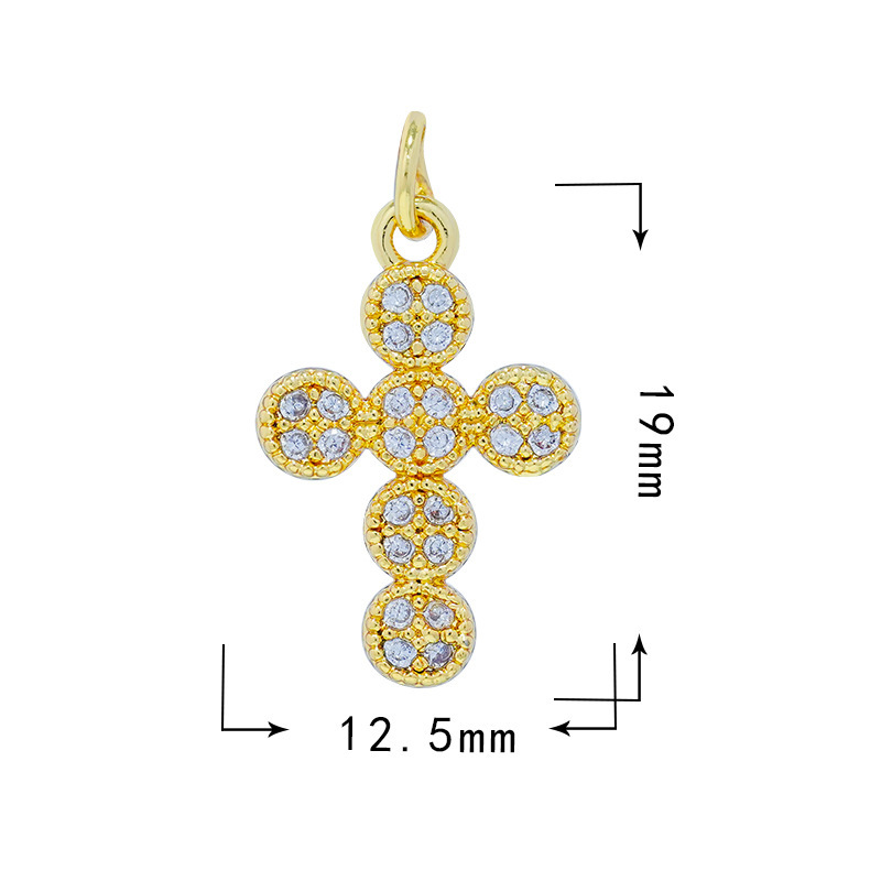6g Weight Pendant Jewelry Making Type 25*17mm Jewelry Making Size Zircon Inlay Material DIY Jewelry Accessories Classification 1 Piece Quantity Copper Material Cross Pattern Plating Design Simple Style Style 1 Piece 25*17mm Copper Zircon Cross Pendant 5