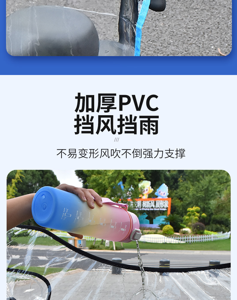 Electric Motorcycle Windshield Transparent Cold-Proof Rain-Proof Wind Shield with Basket, Electric Scooter Widened and Thickened Rain Shield