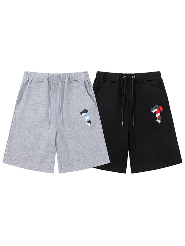 Trapstar verano pantalones cortos de manga corta hombres y mujeres toallas de moda europea y americana bordadas impresión T-letter T-shirt casual set